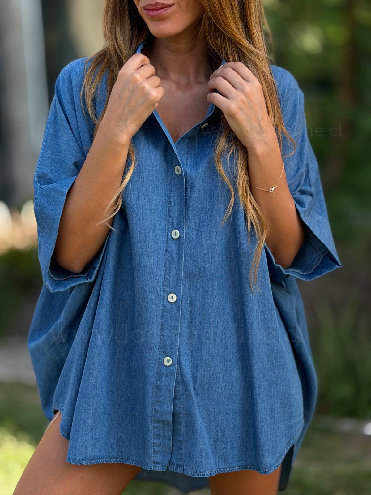 Blusa New Tencel azul