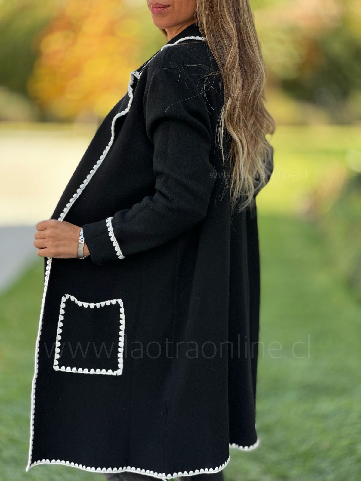 Abrigo/cardigan Melania negro