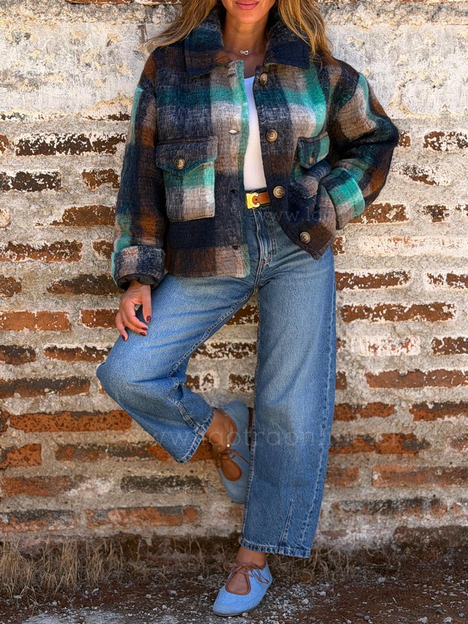 Chaqueta Italiana agua/camel