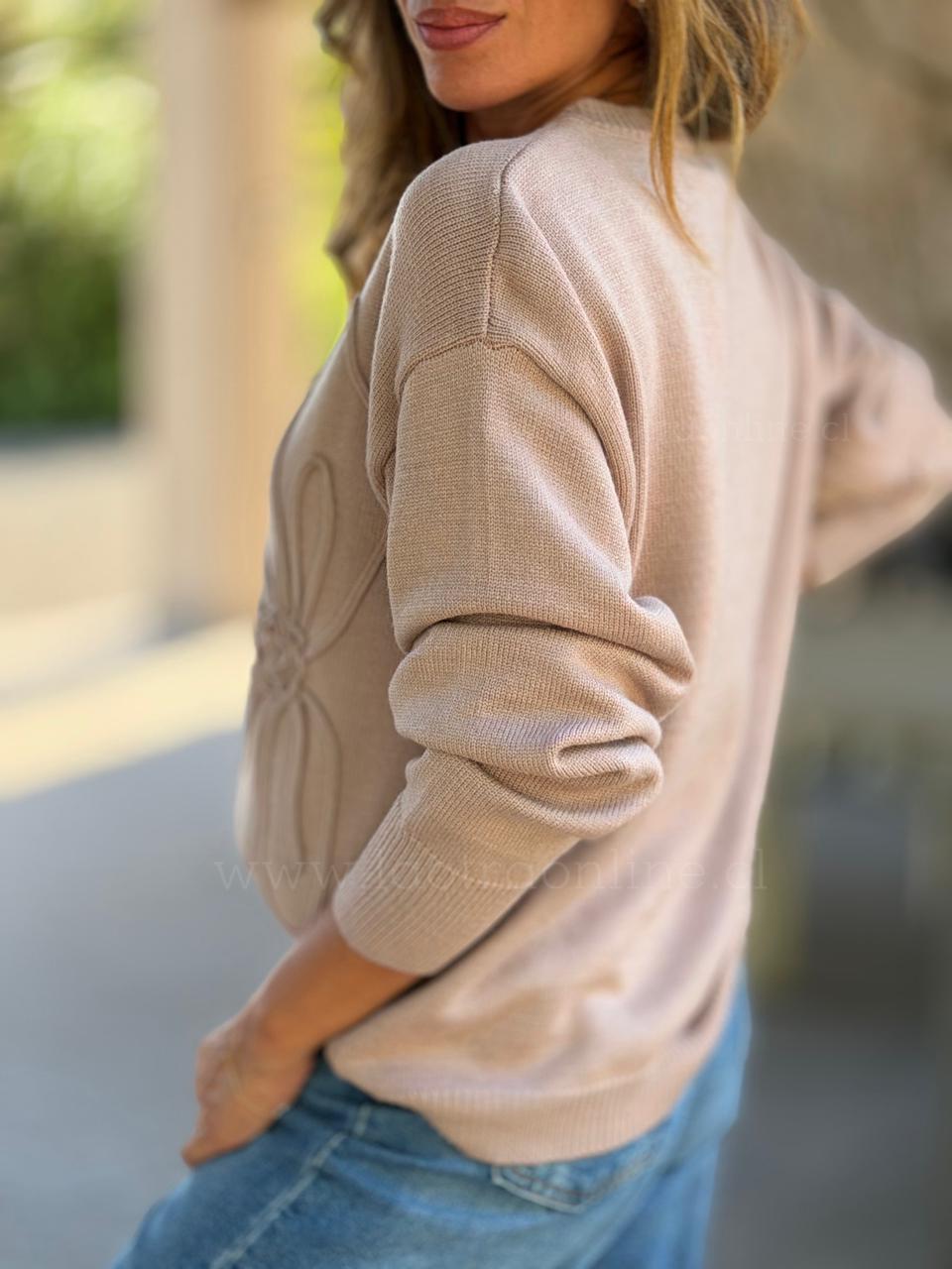Sweater Flor relieve arena