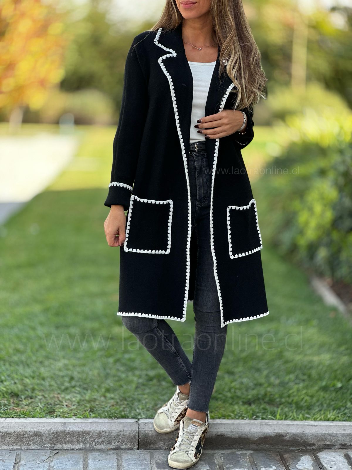 Abrigo/cardigan Melania negro