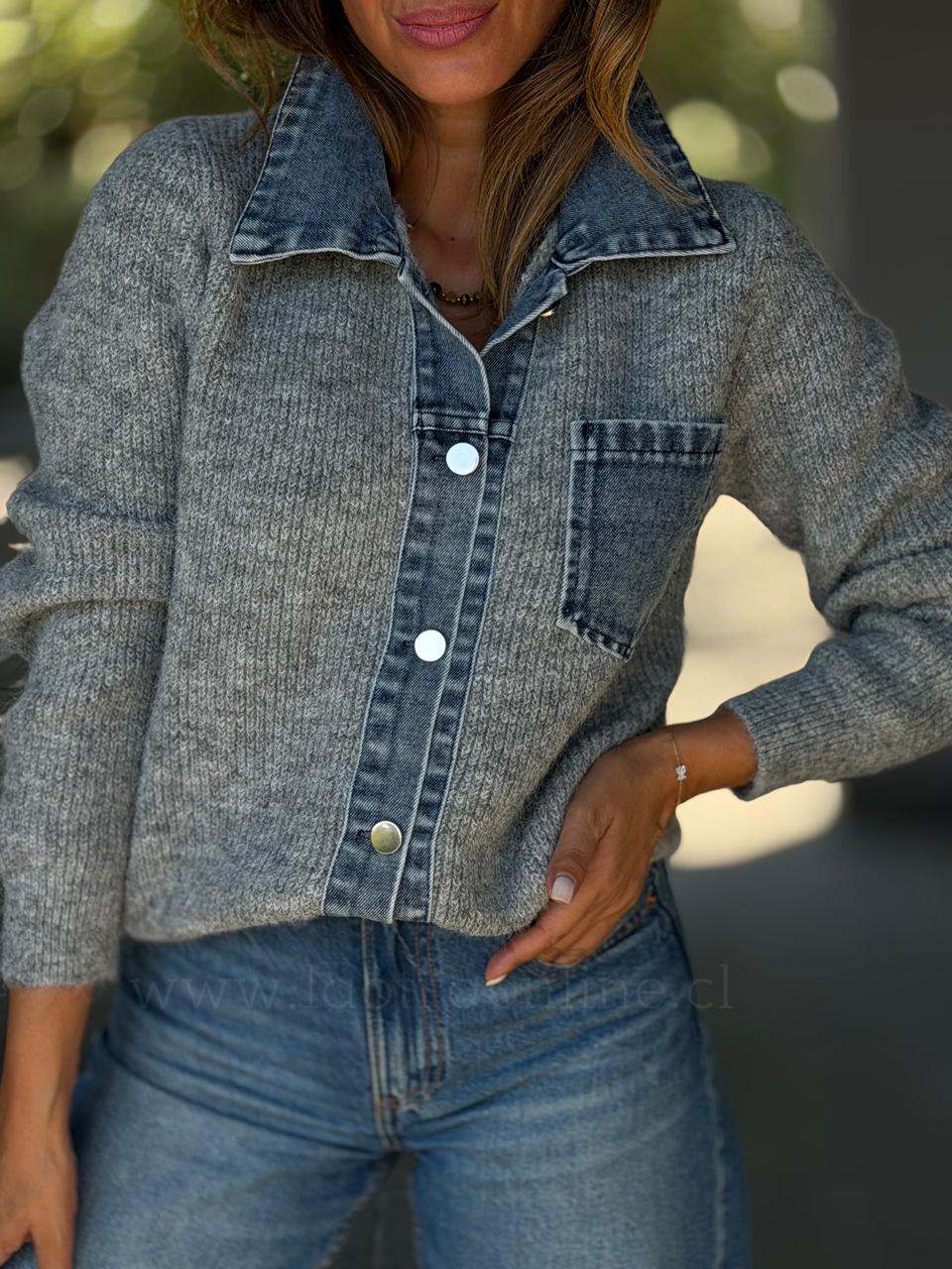 Chaleco New Blusa Mentirosa gris claro