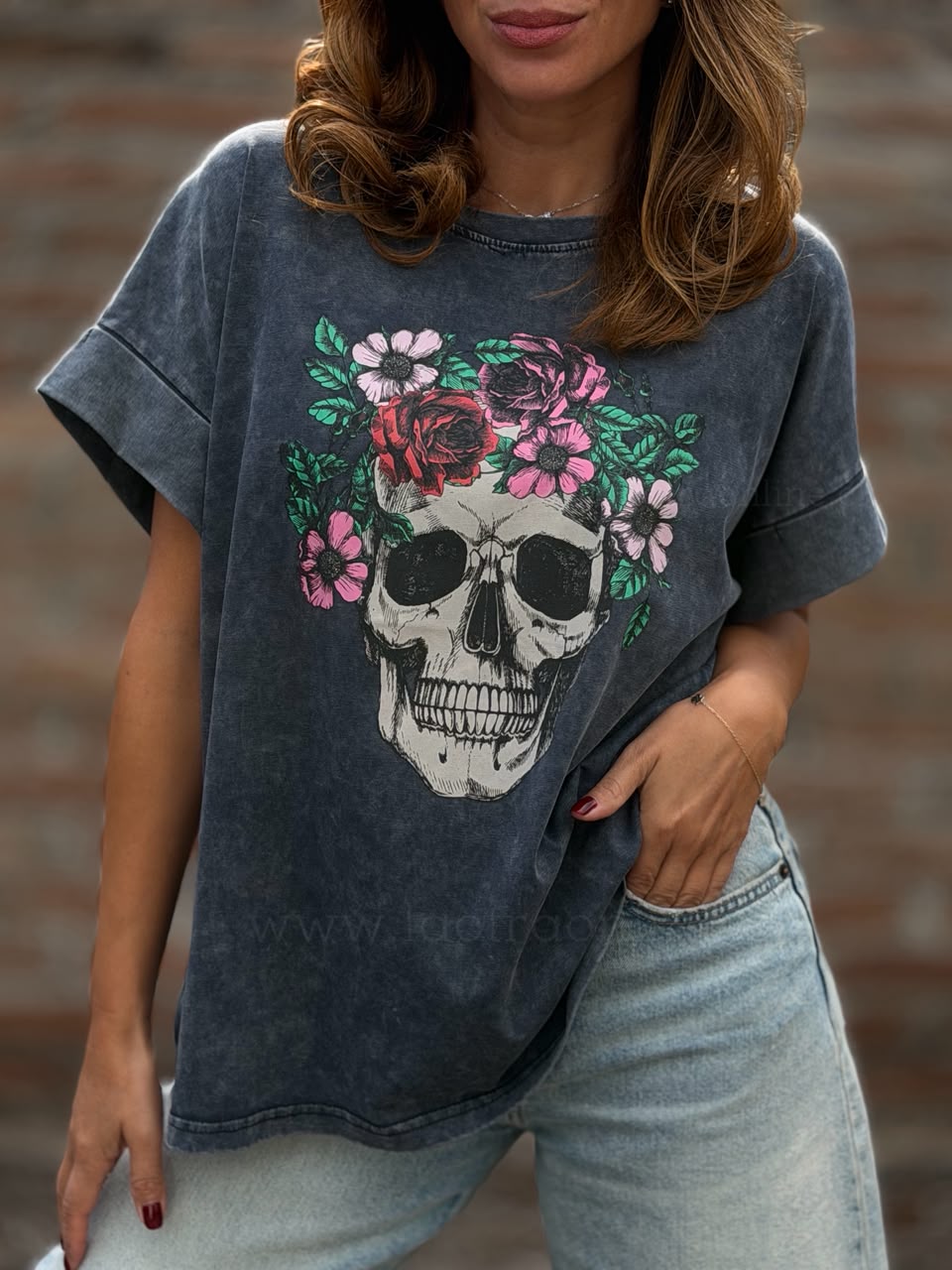 Polera power gris piedra