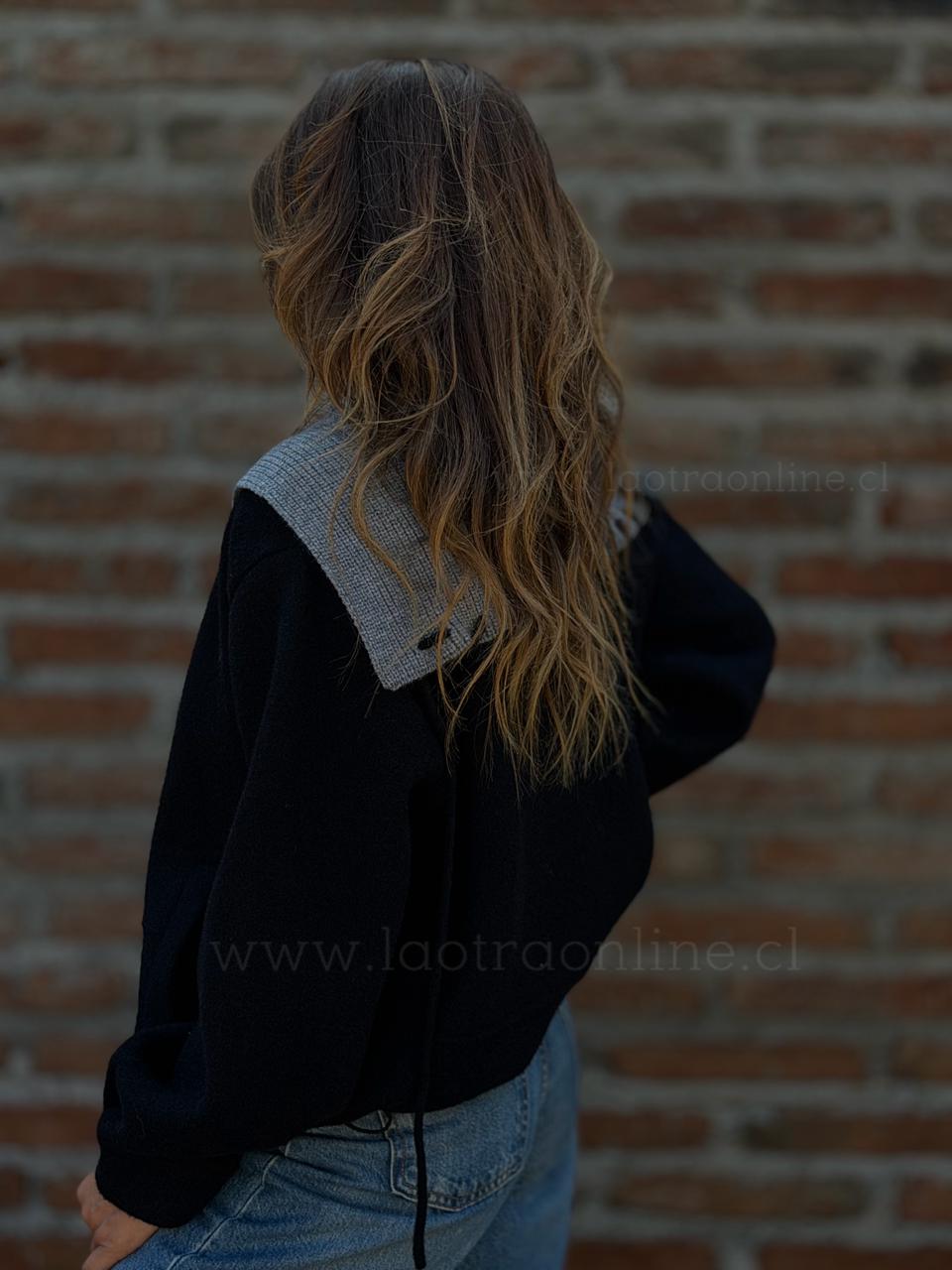 Abrigo Cuello Majestuoso negro