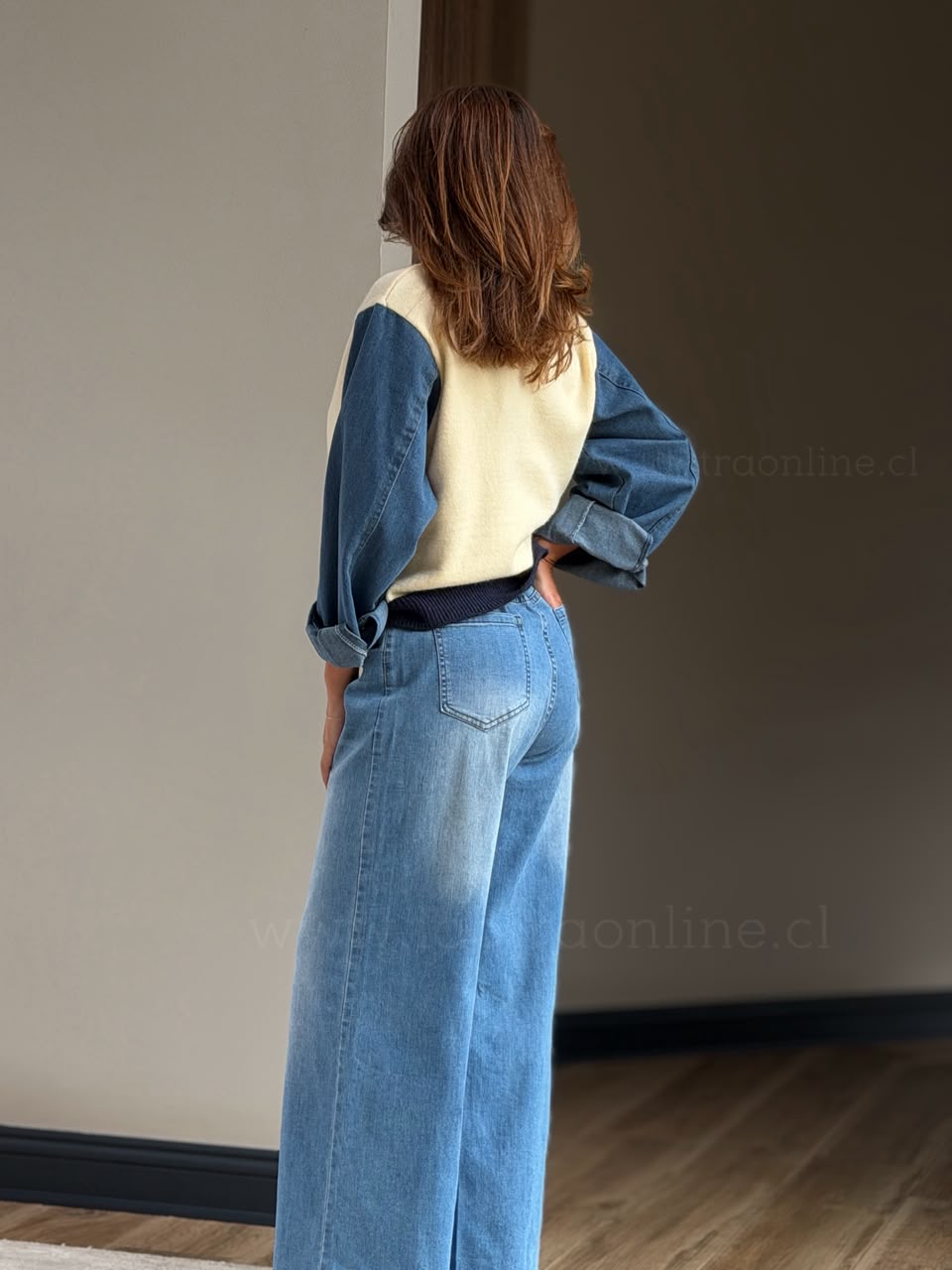 Jeans mezclilla basta gruesa celeste