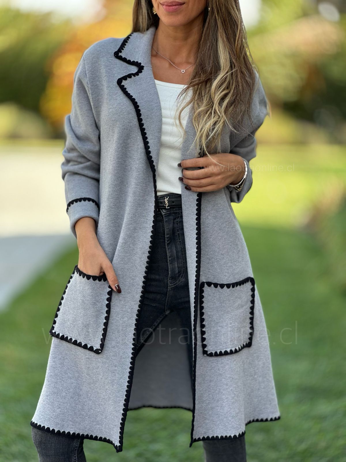 Abrigo/cardigan Melania gris