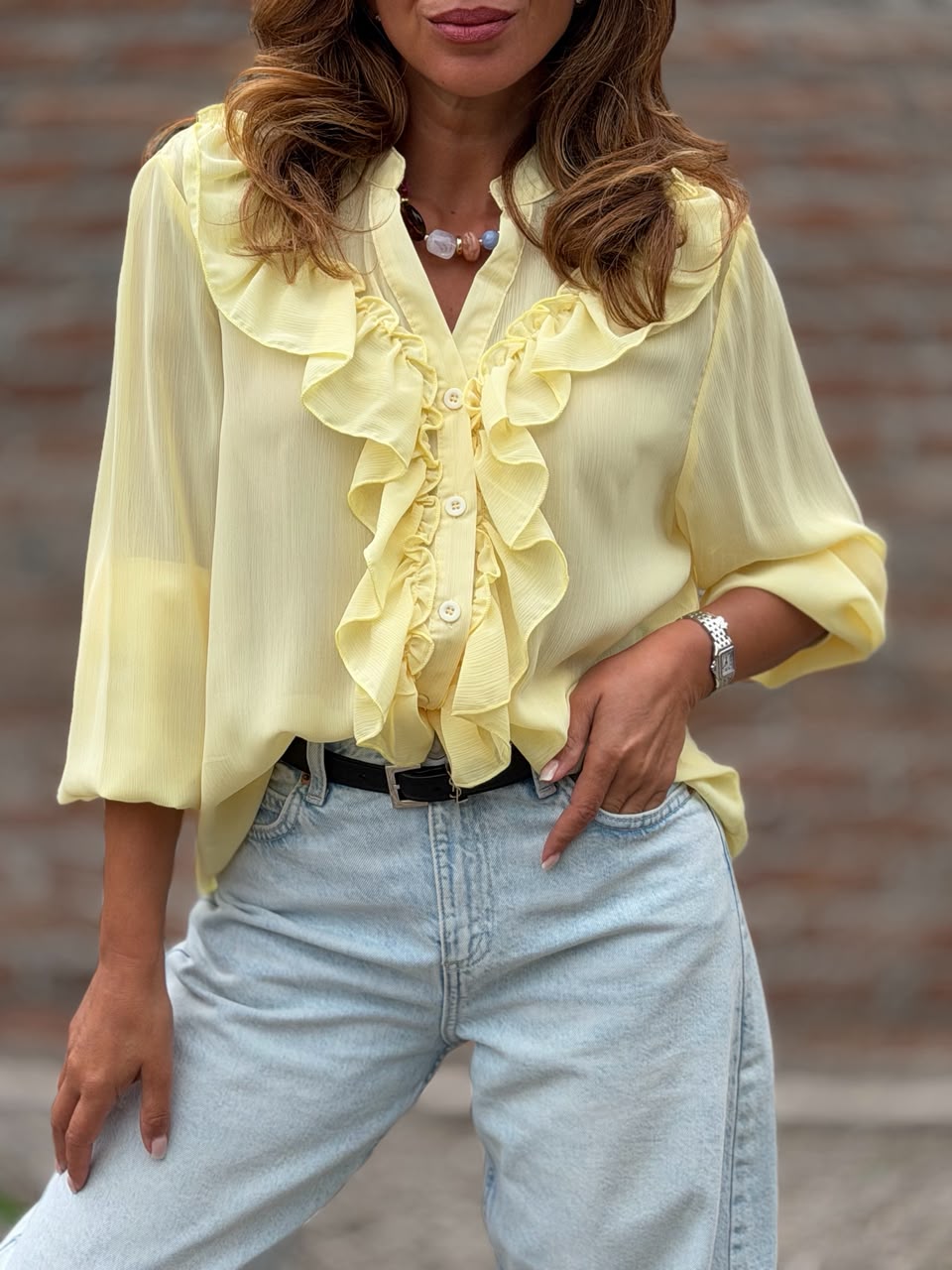 Blusa Extra Volados amarillo