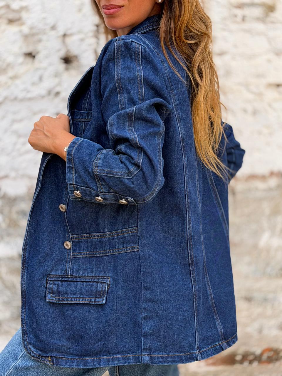 Blazer mezclilla militar