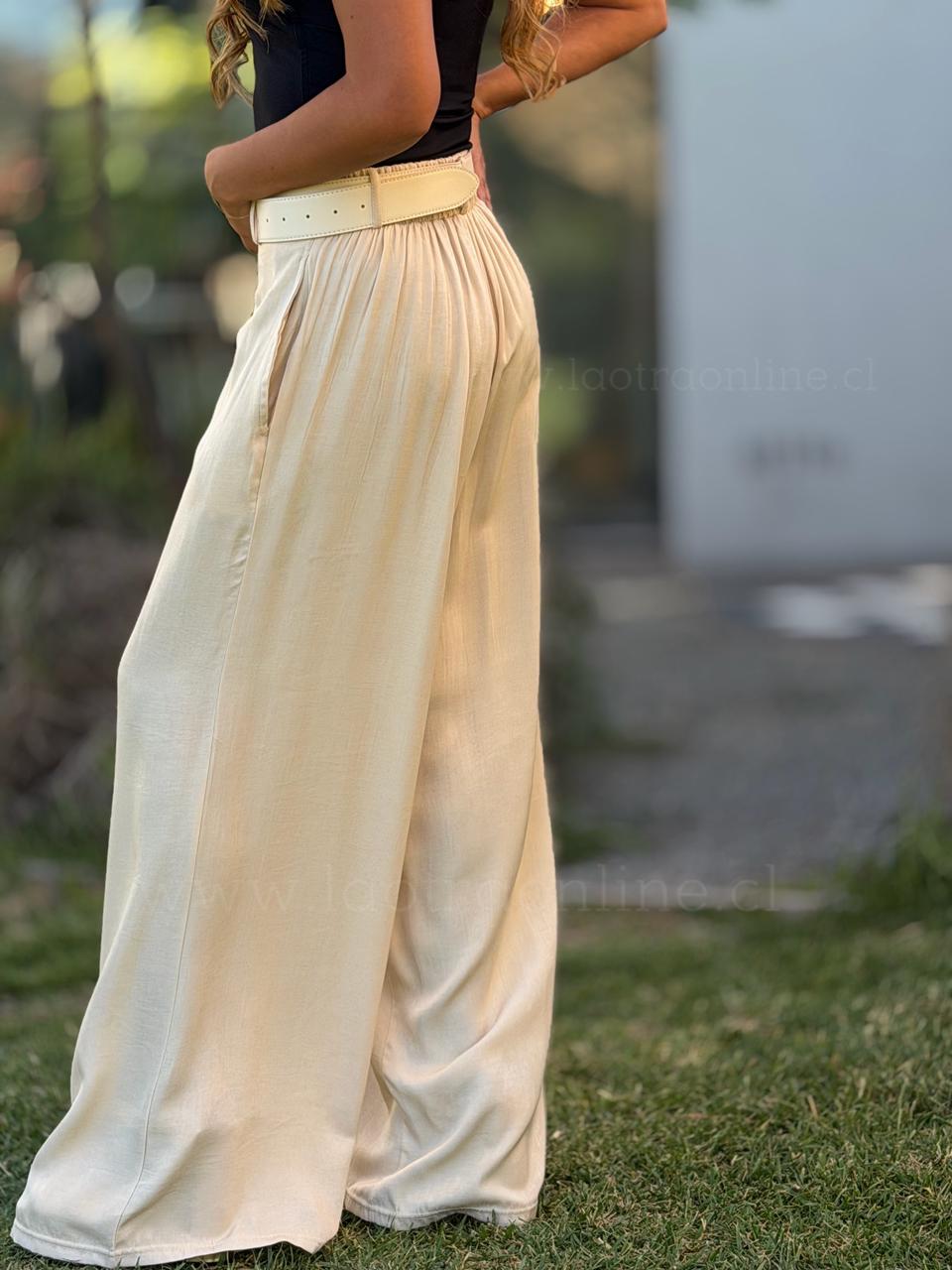 Pantalón+Cinturón crema