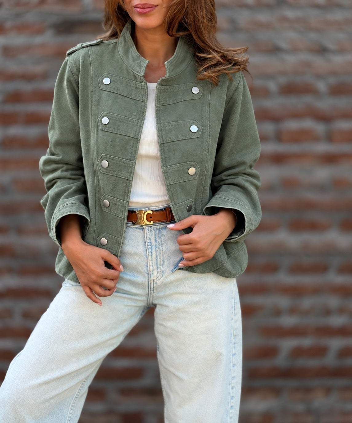 Chaqueta Militar simple verde