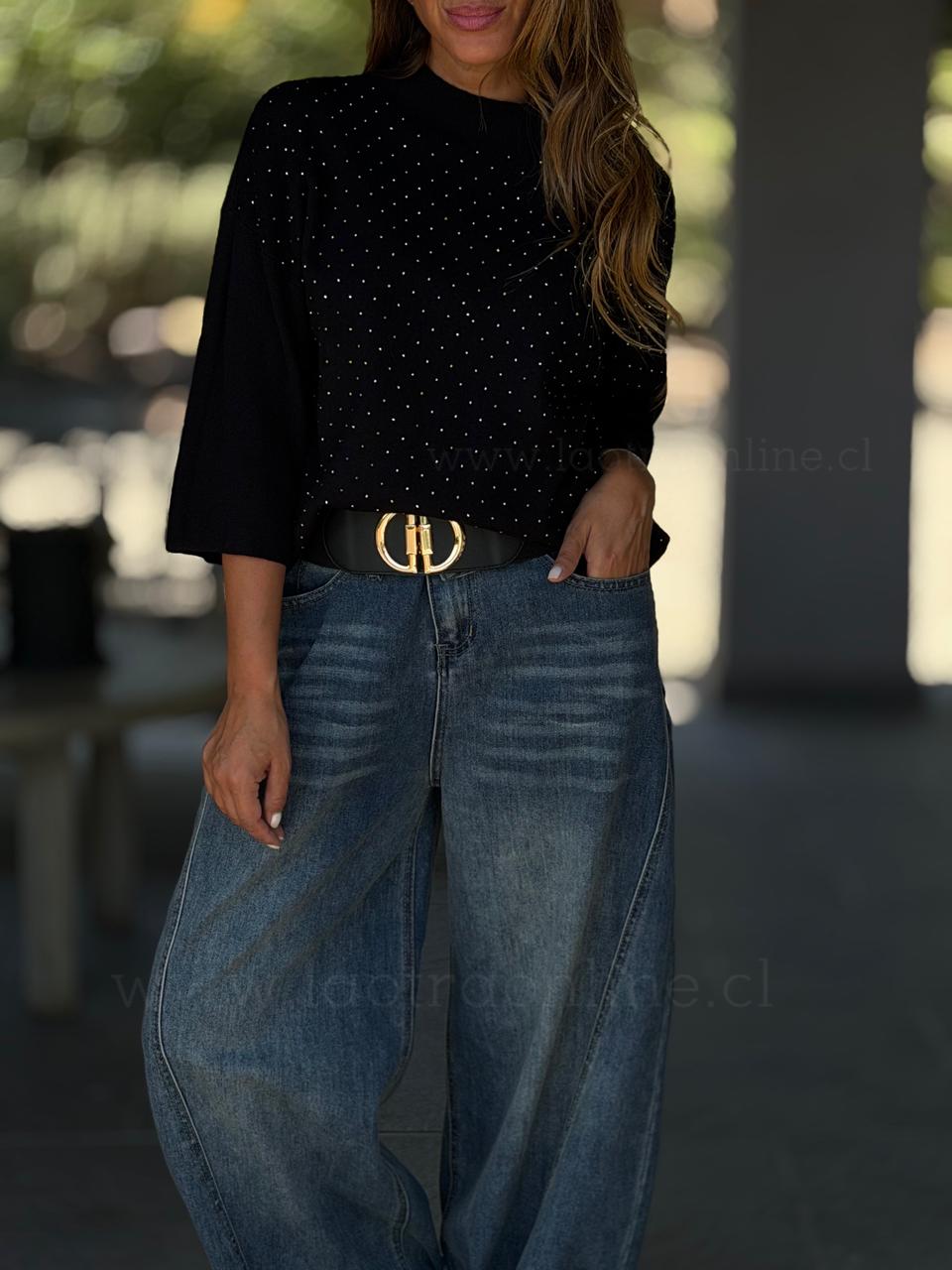 Sweater Brillitos negro