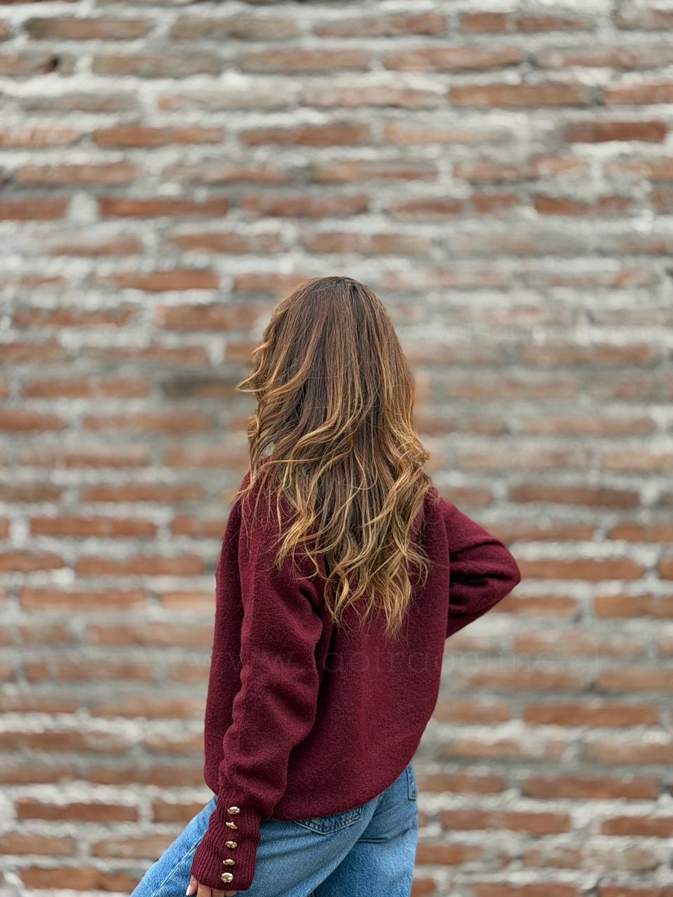 Sweater Cuello subido soft cherry