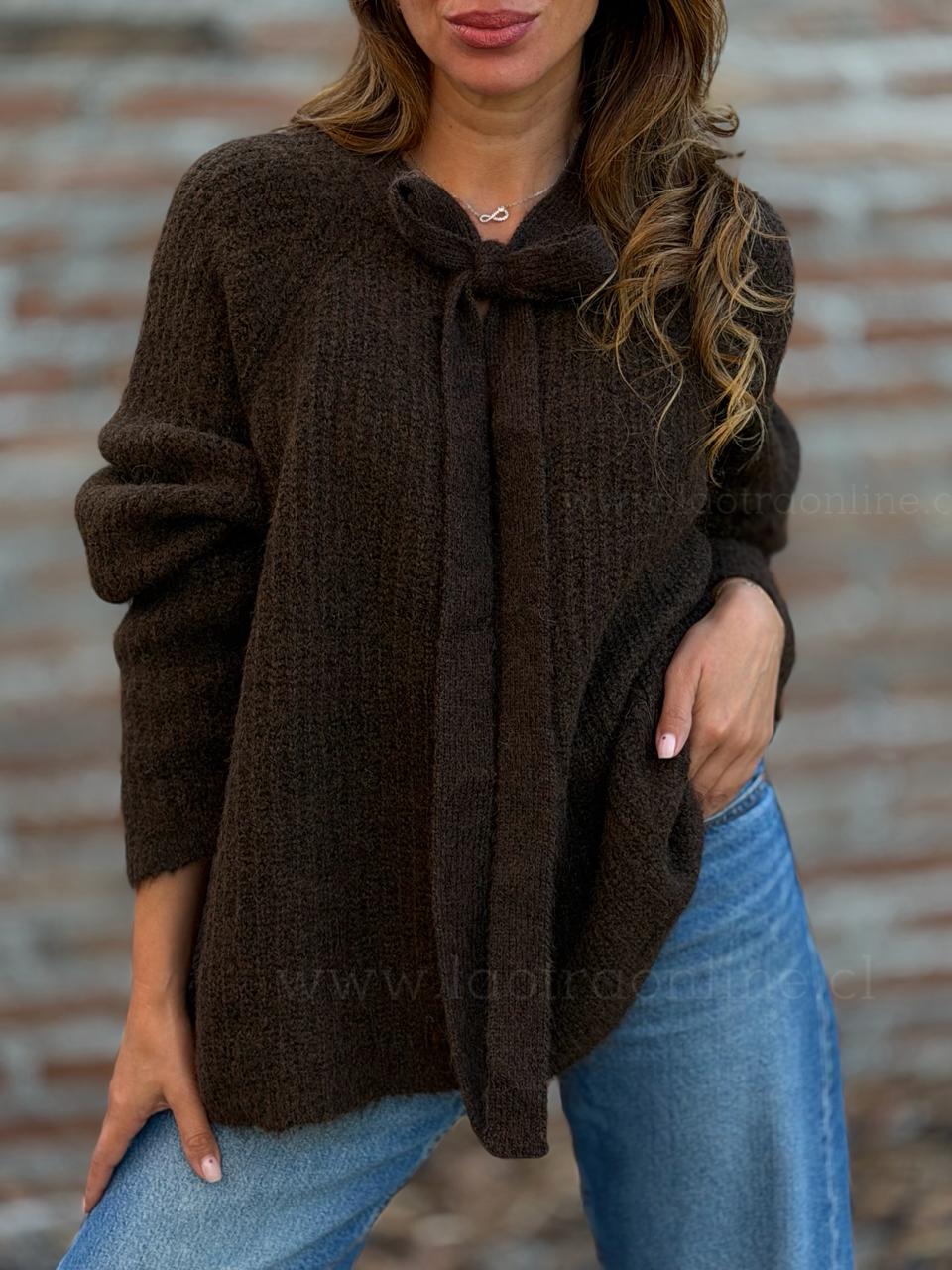 Sweater Corbata extra soft choco