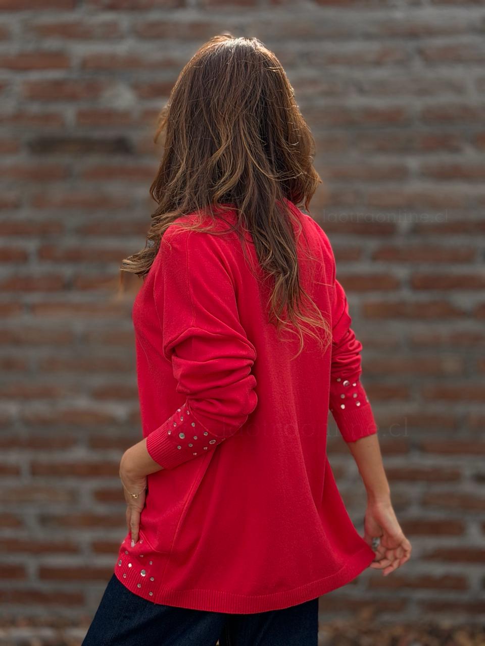 Sweater Glam rojo