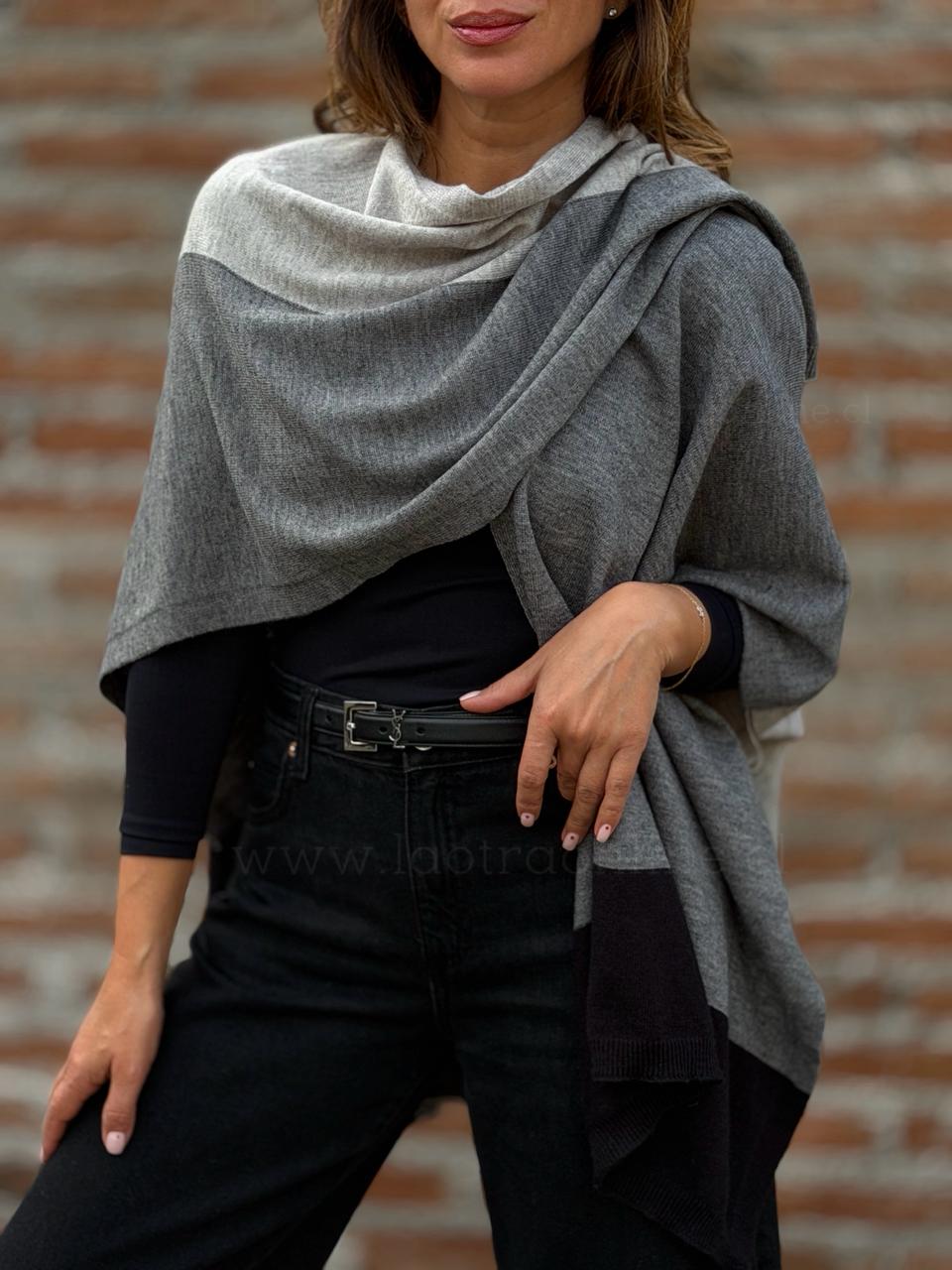 Chaleco/bufandon Bicolor gris/marengo