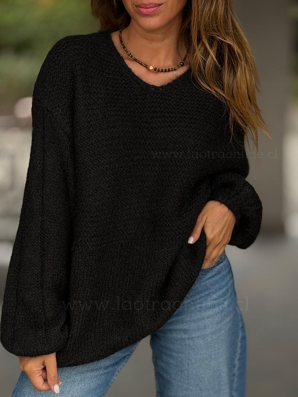 Sweater manga Globo negro