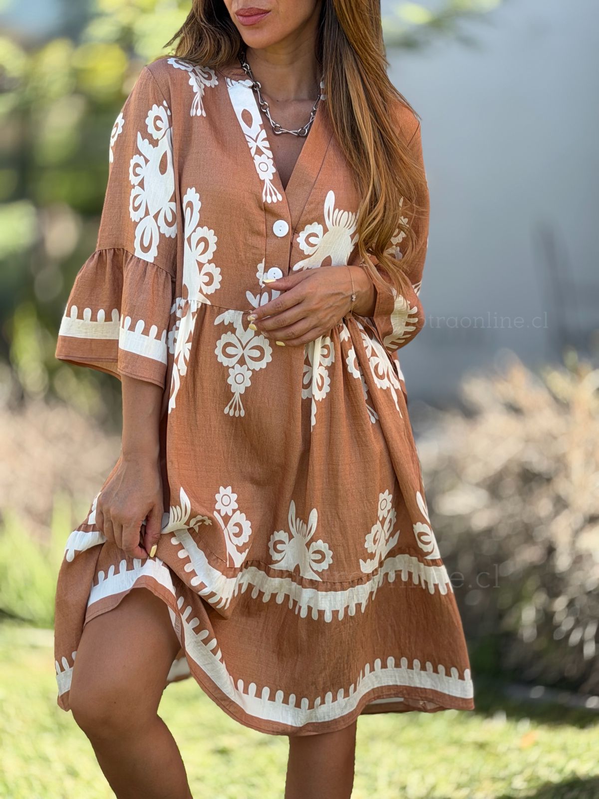 Vestido Británico camel