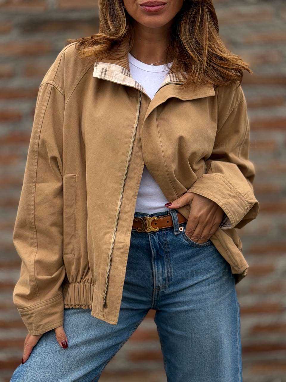 Chaqueta Gabardina Sol camel