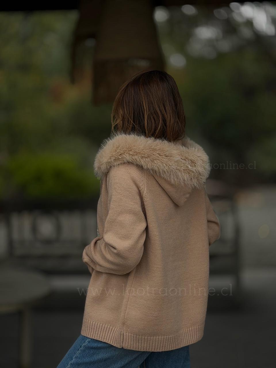 Chaqueta Cuello desmontable camel