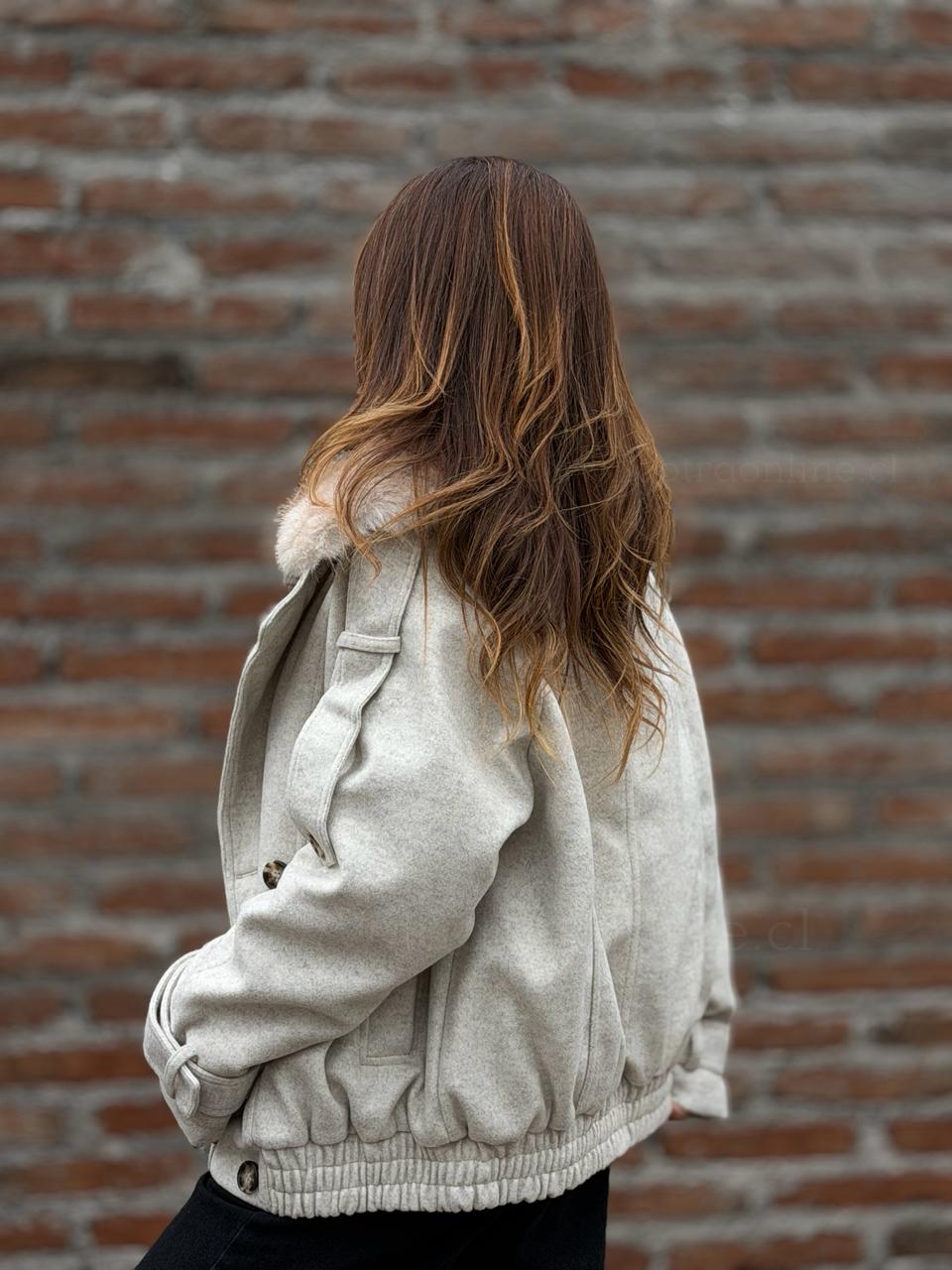 Chaqueta Paño acolchada crudo