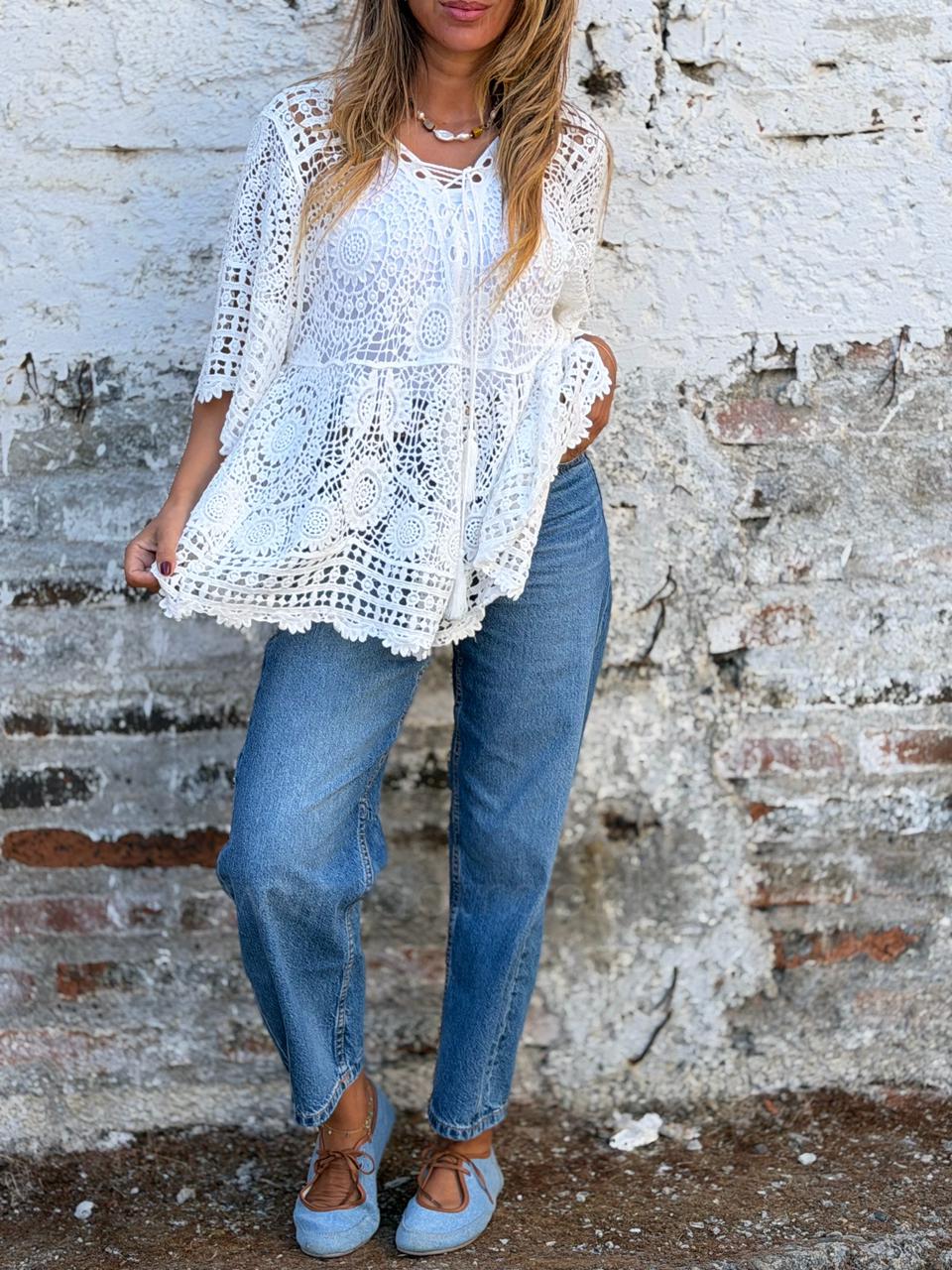 Polera Tejida Roa blanco