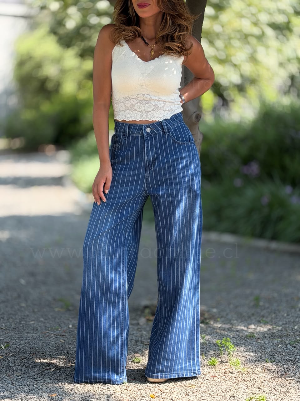 Jeans Rayas azul