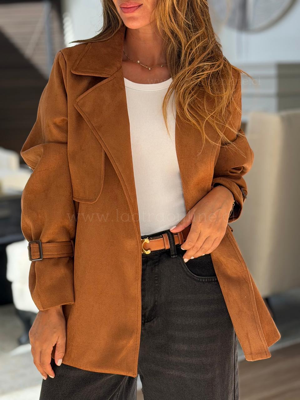 Trench gamuza forrado toffe