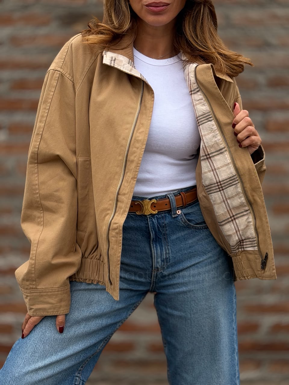 Chaqueta Gabardina Sol camel