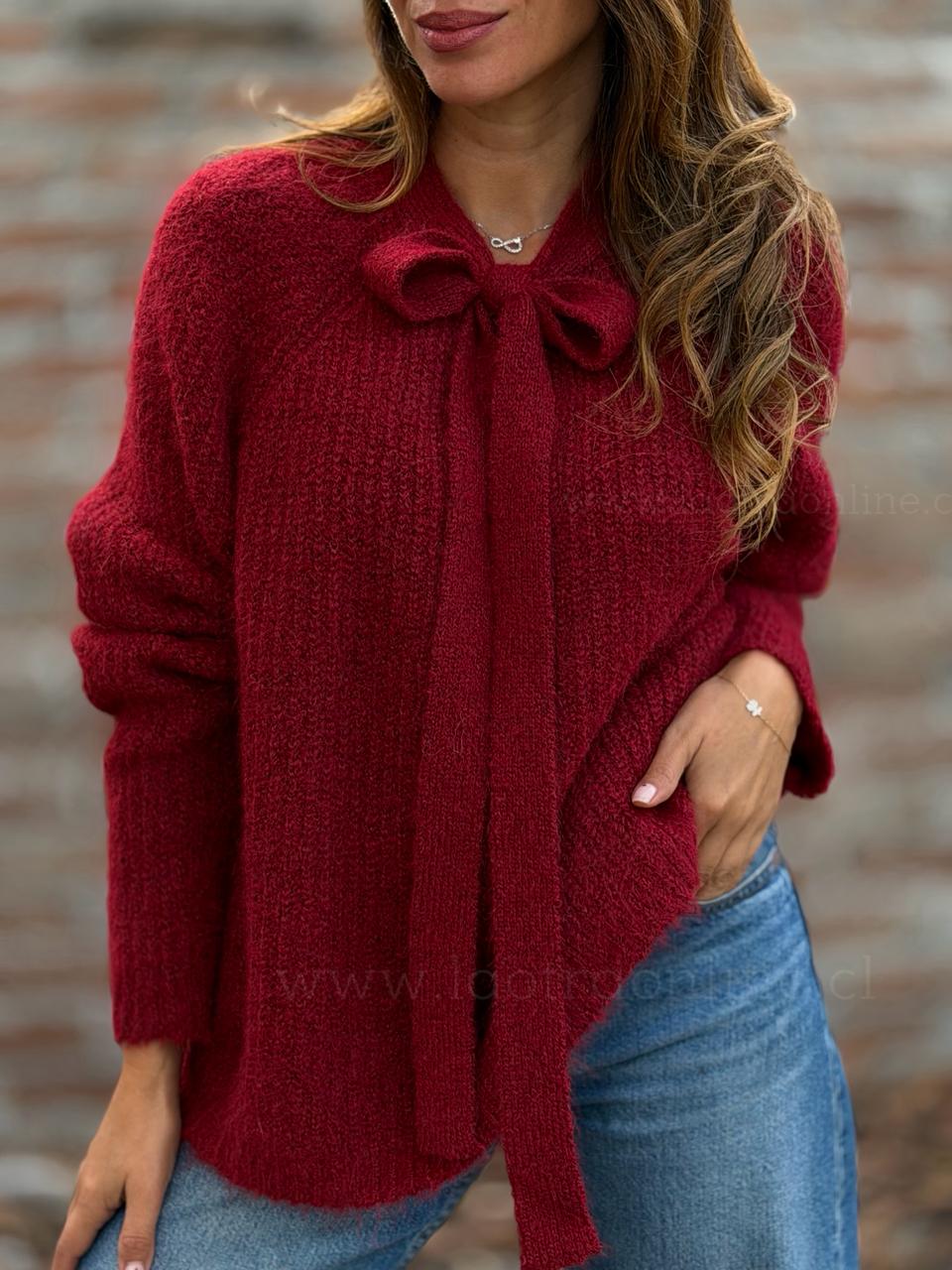 Sweater Corbata extra soft cherry