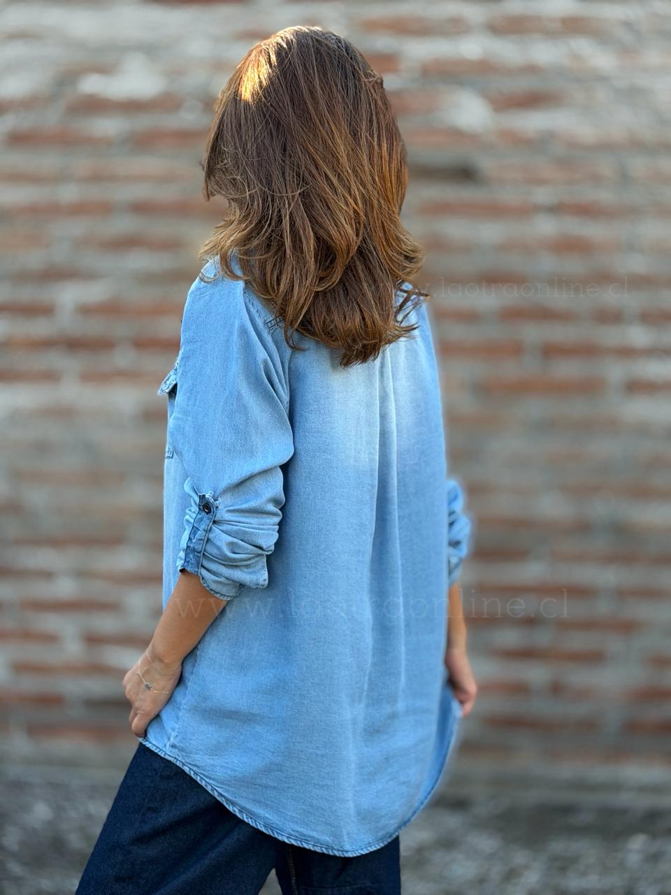 Blusa Brasilia Tencel celeste