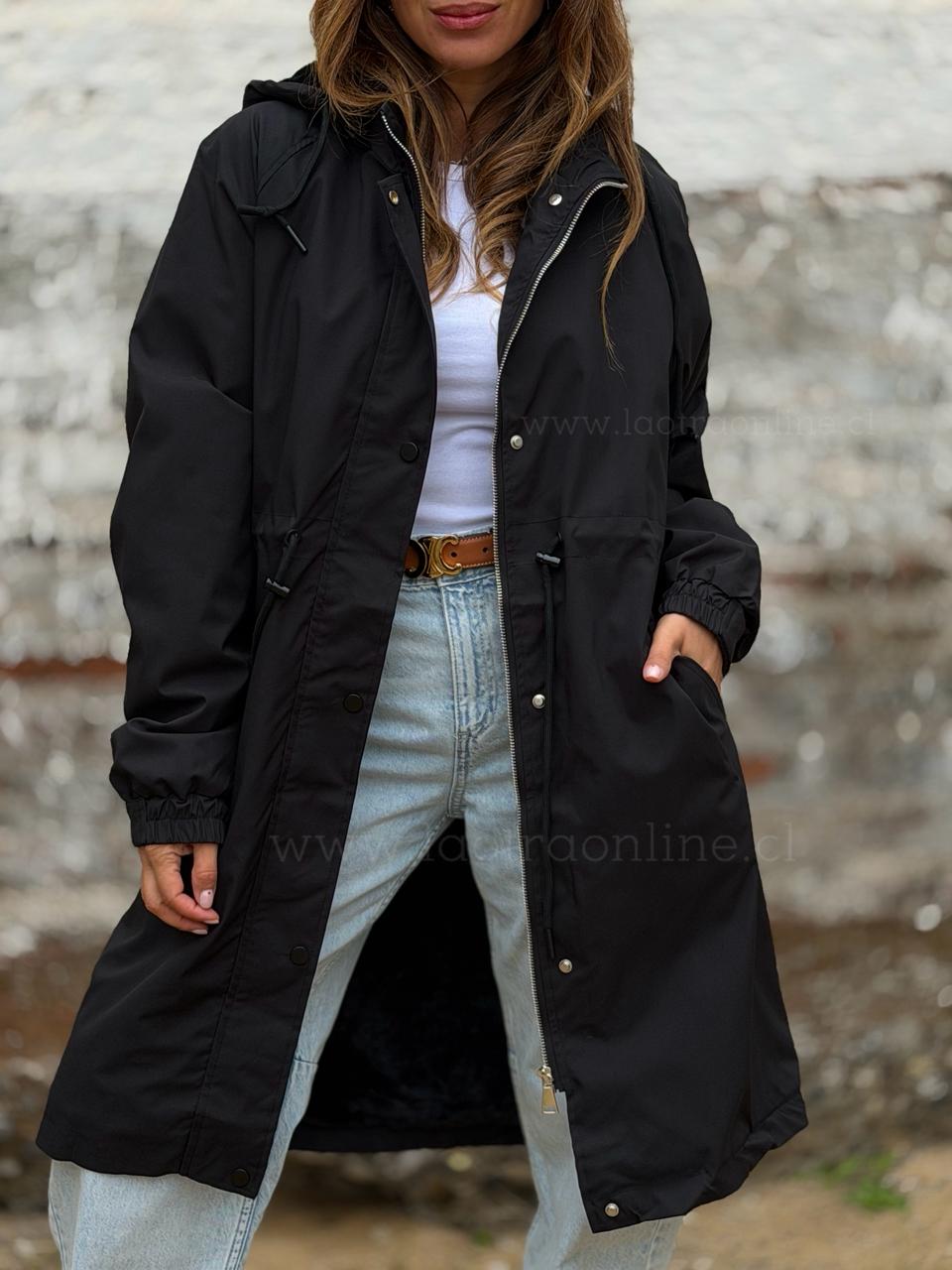 Chaqueta Gabardina/chiporro negro