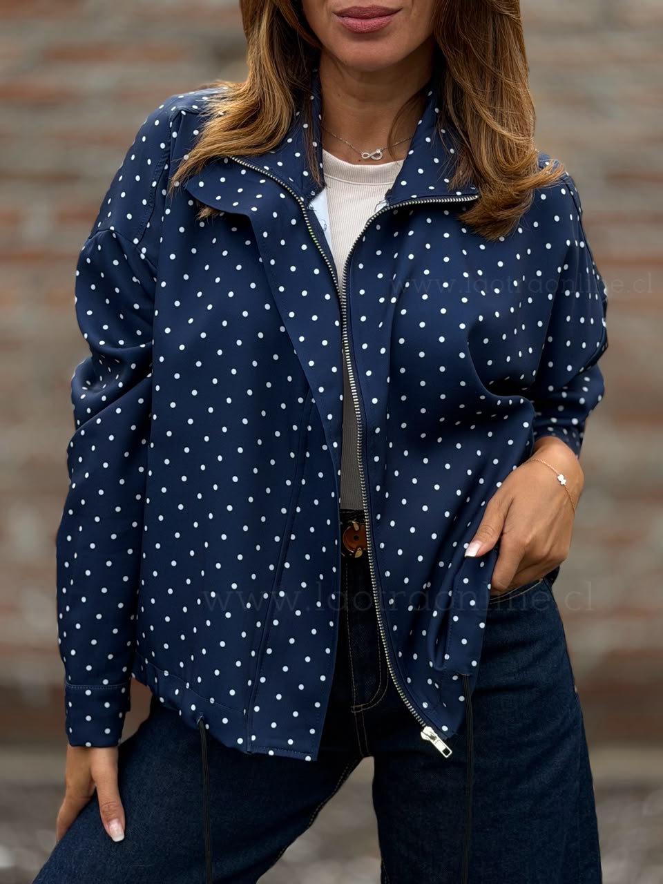 Bomber Lunares azul