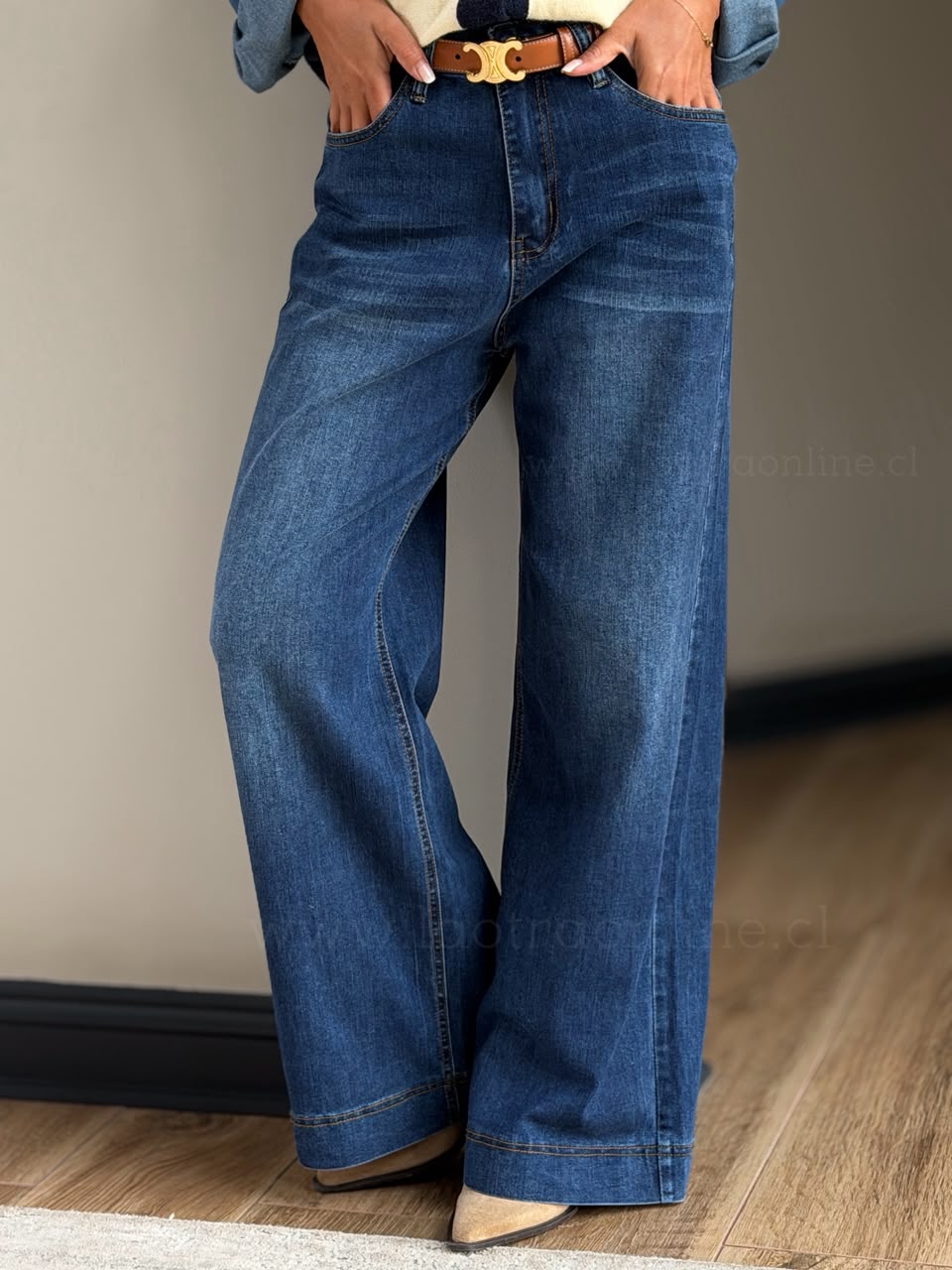 Jeans mezclilla basta gruesa azul
