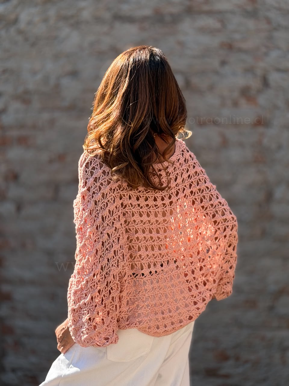 Sweater calado rosa