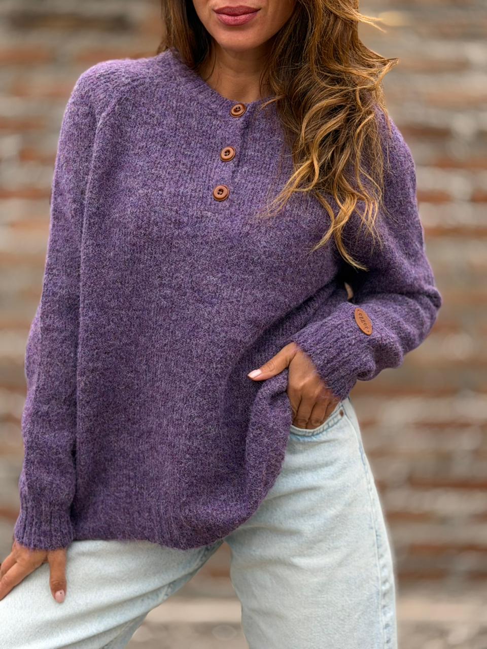 Sweater París Botones mora