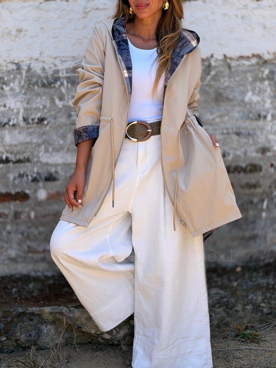 Gabardina Reversible crema