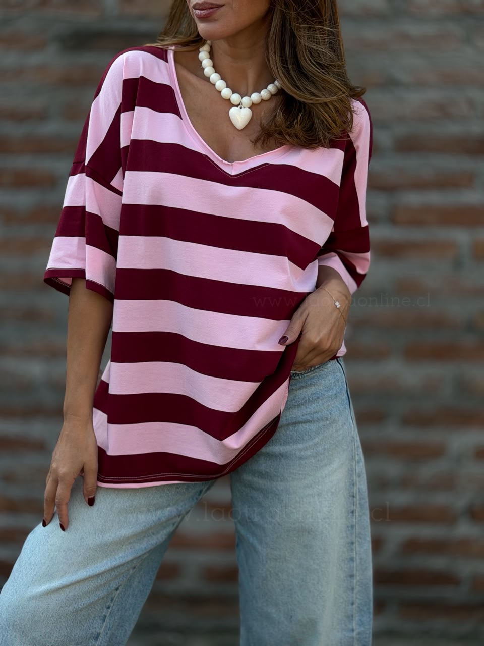 Polera Crazy rosa/cherry