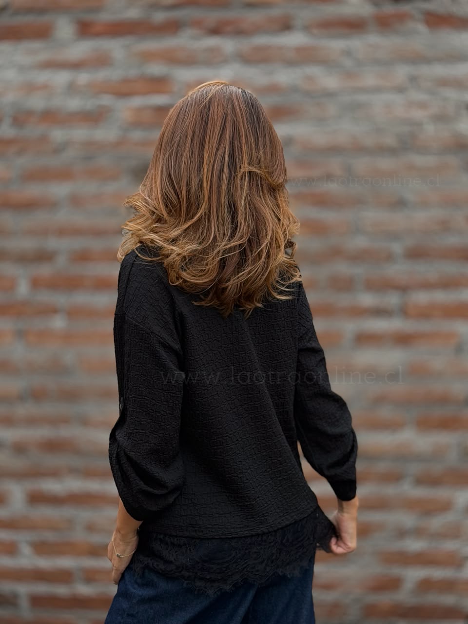 Blusa Basta Encaje negro
