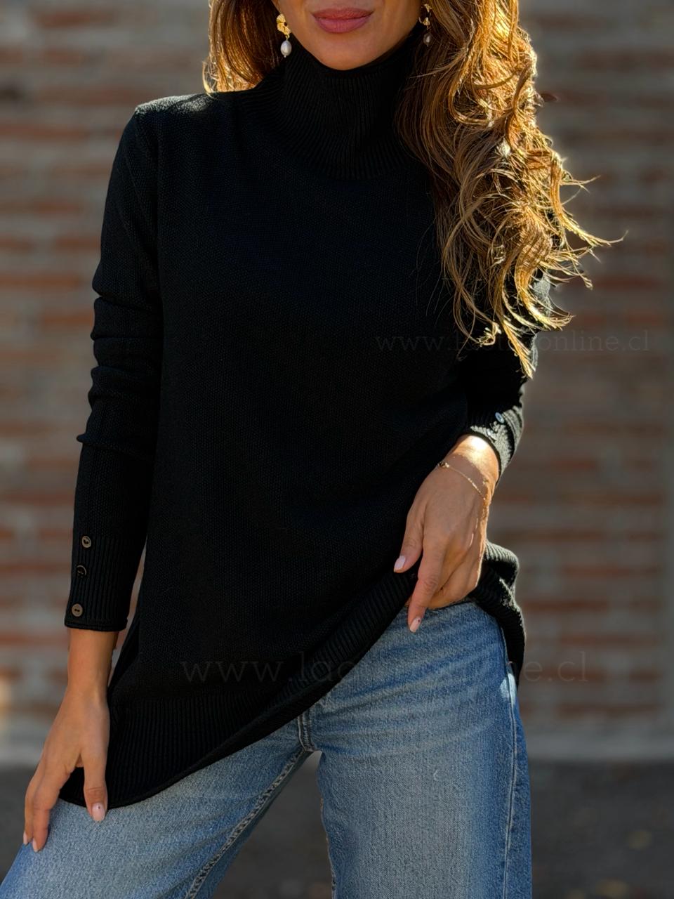Sweater punto arroz negro