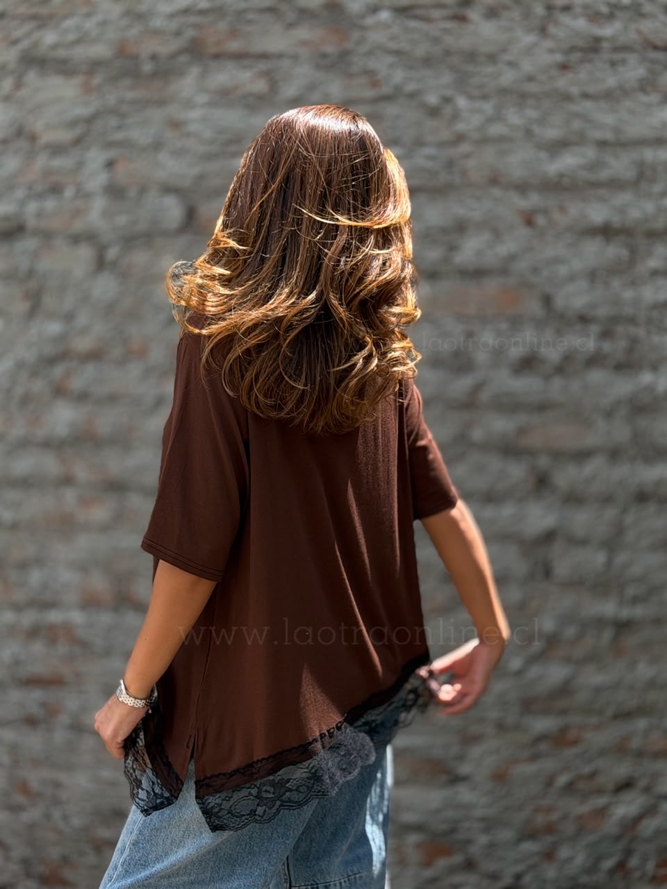 Polera New Desigual marrón