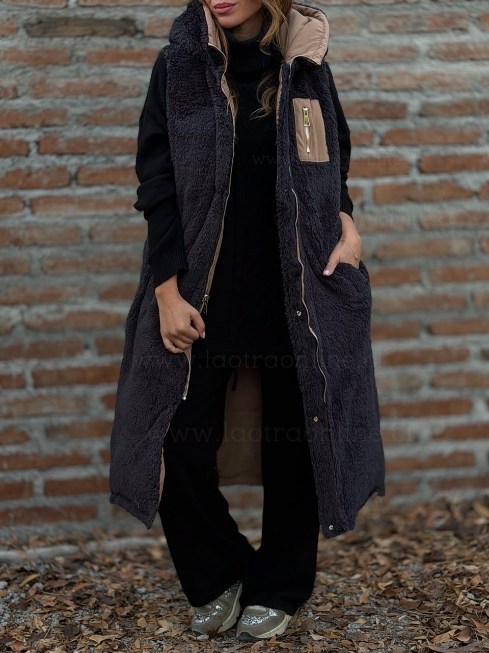 Sin mangas reversible camel