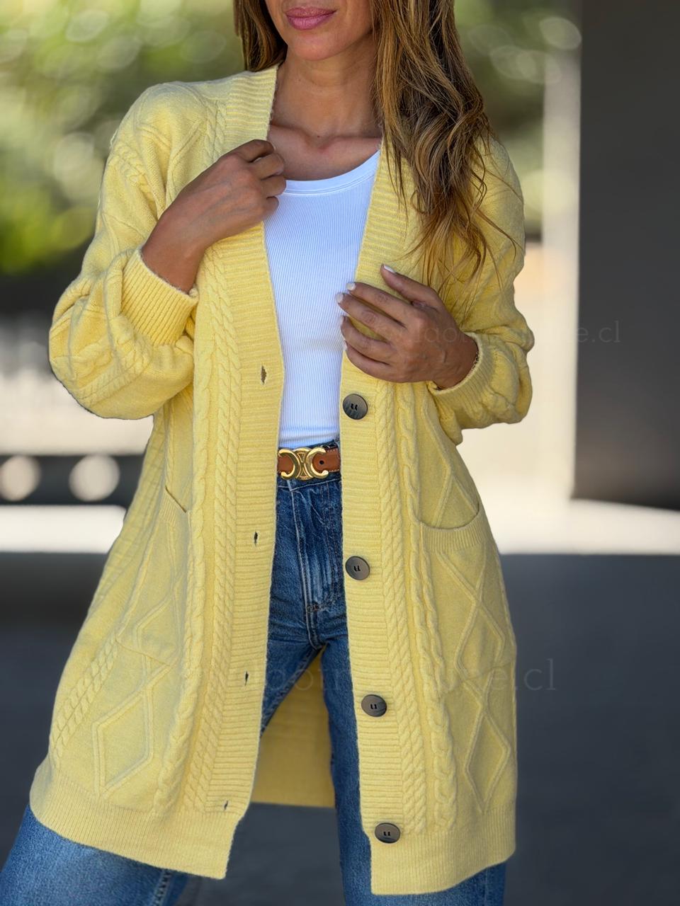 Cárdigan Rombos amarillo