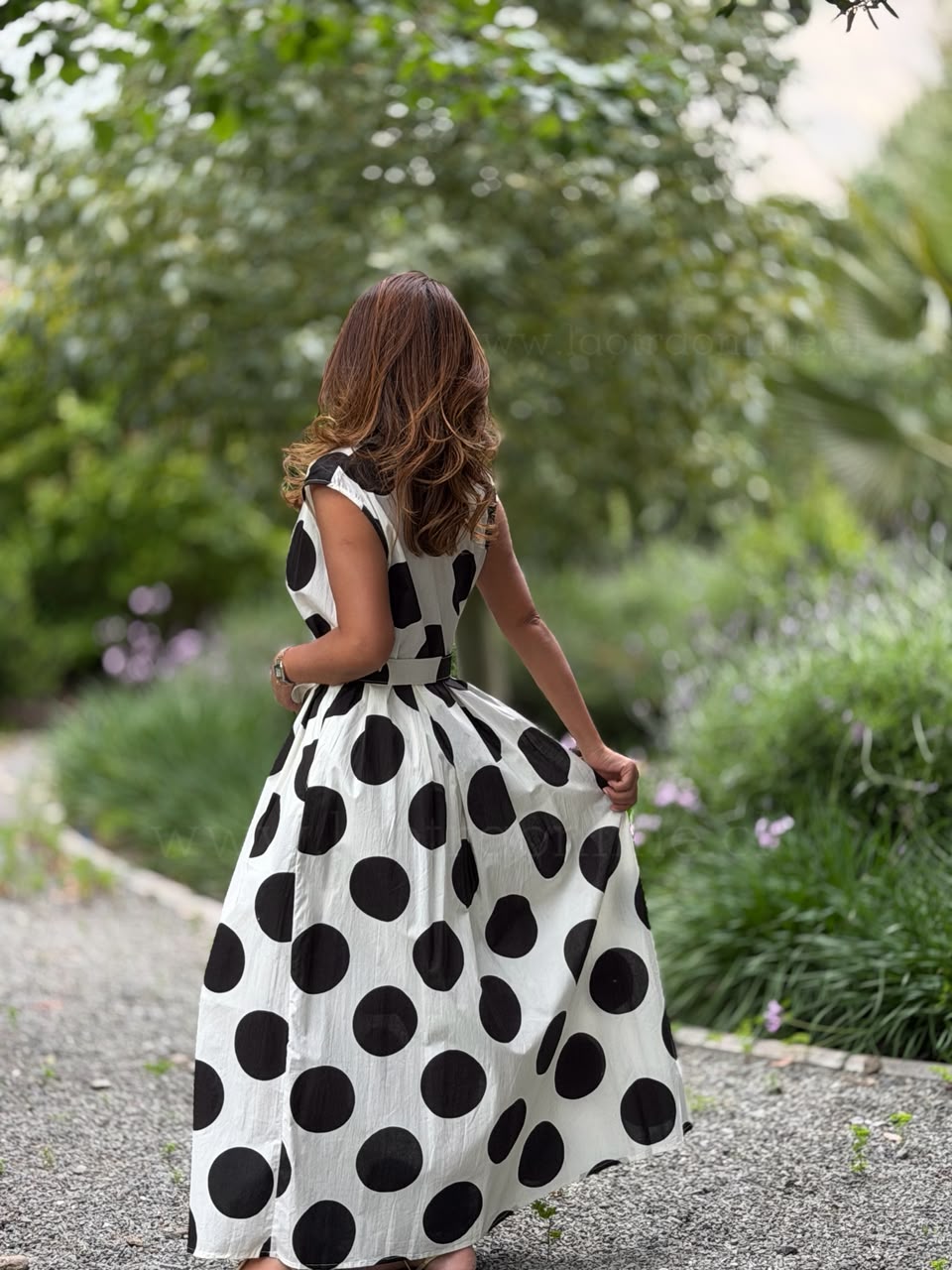 Vestido lujo lunar negro