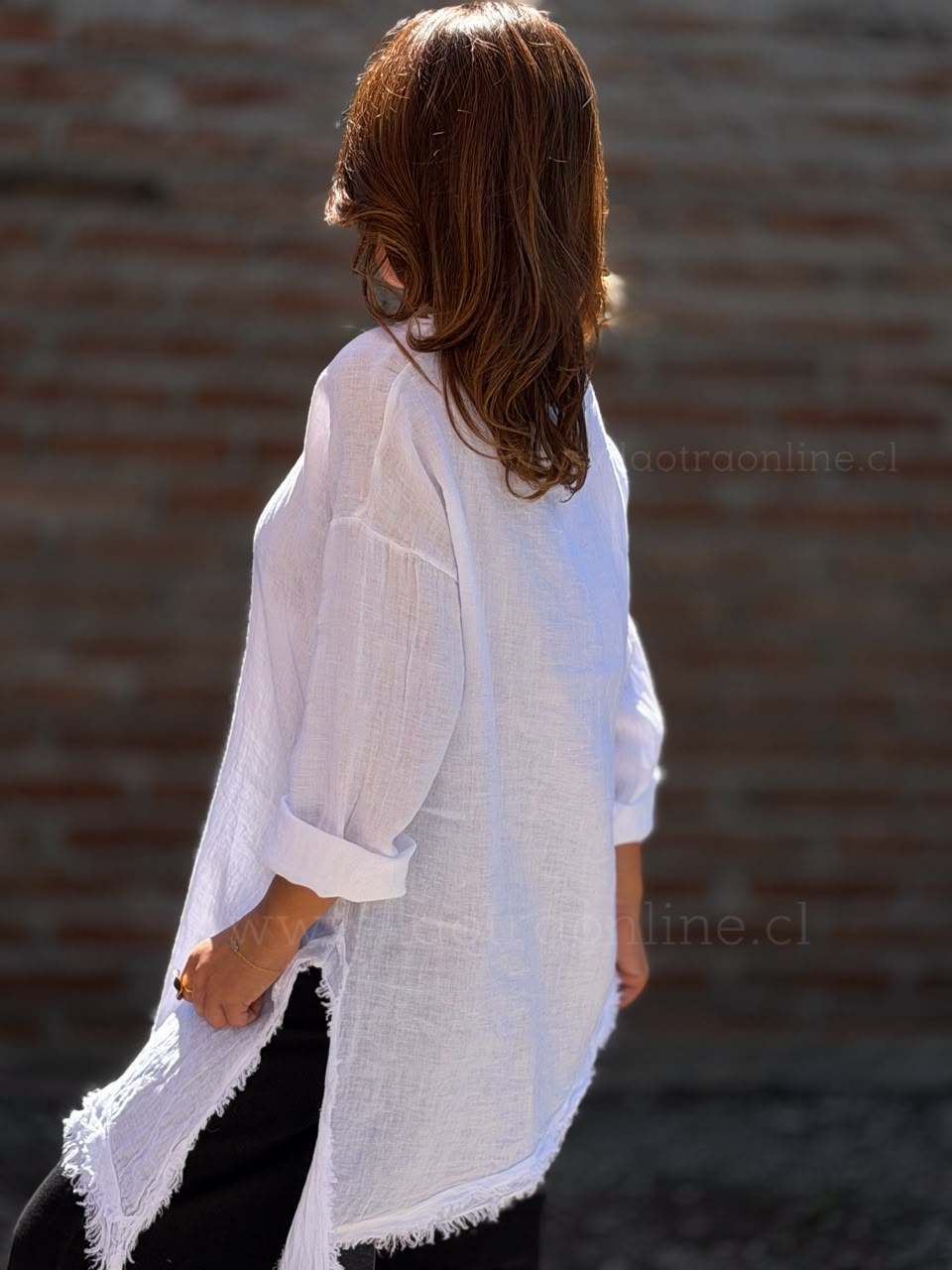 Blusón Desigual lino blanco