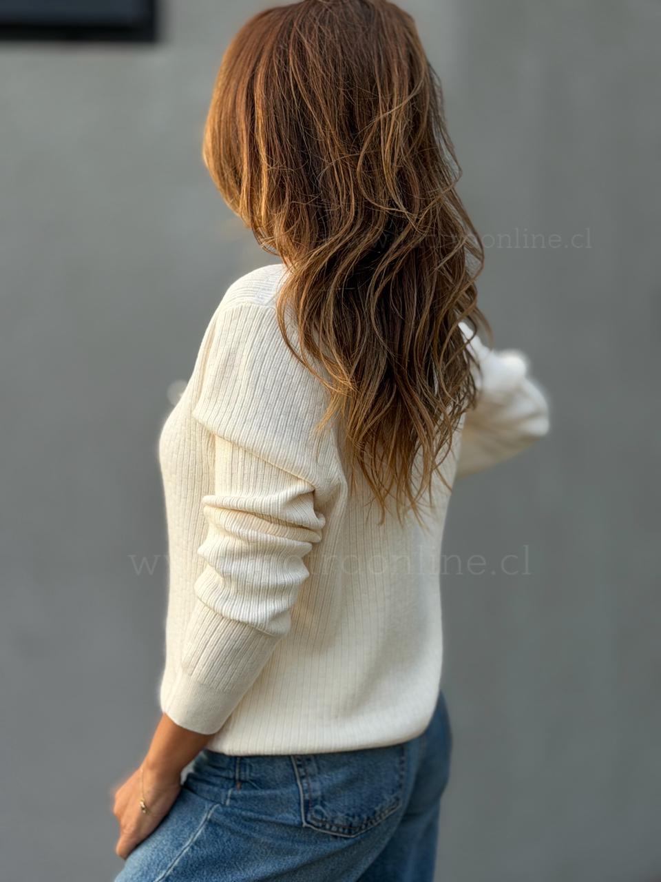 Chaleco Perlitas crema