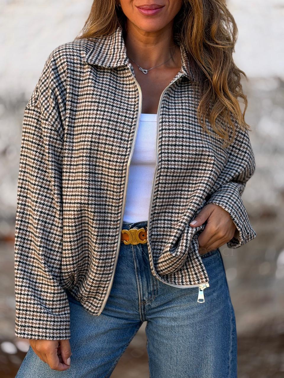 Bomber Retro negro/camel
