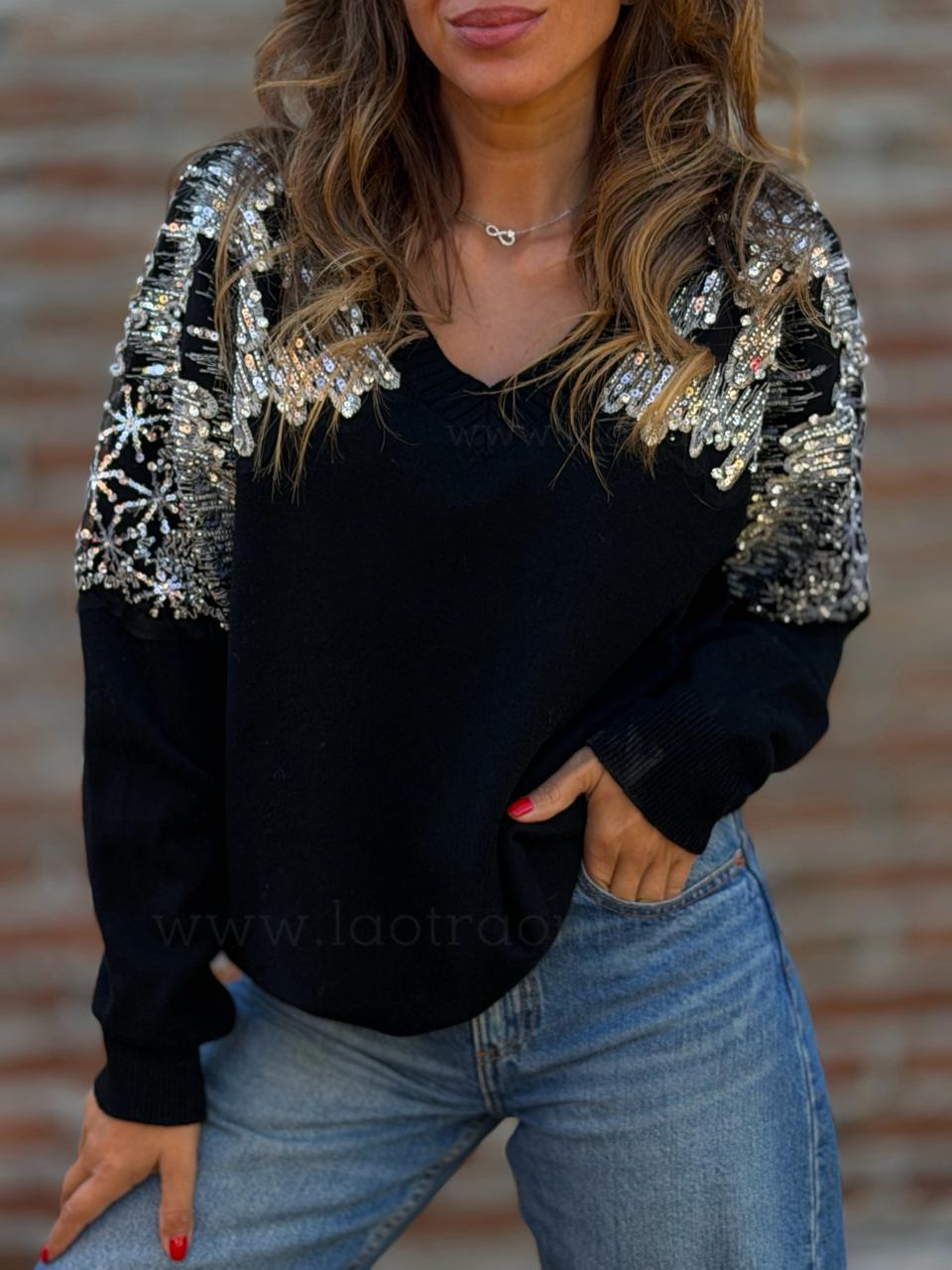 Sweater Mostacillas negro