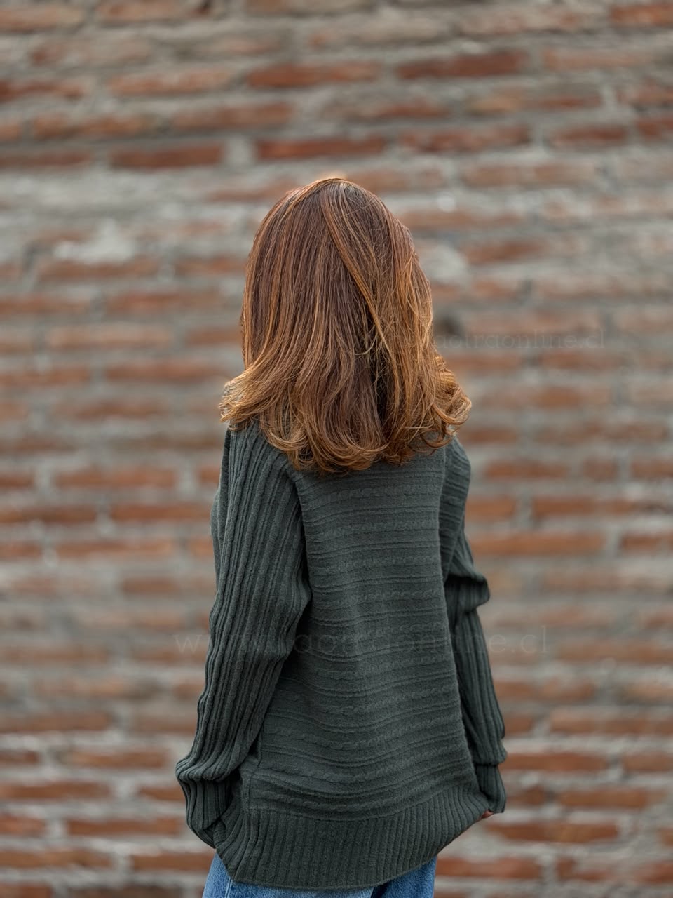 Sweater Trenzas cuello alto olivo