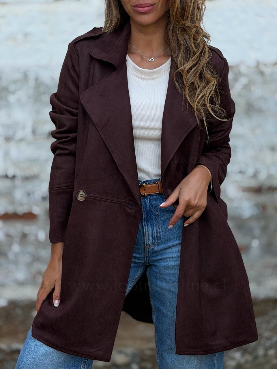 Trench Amapola choco/ciruela