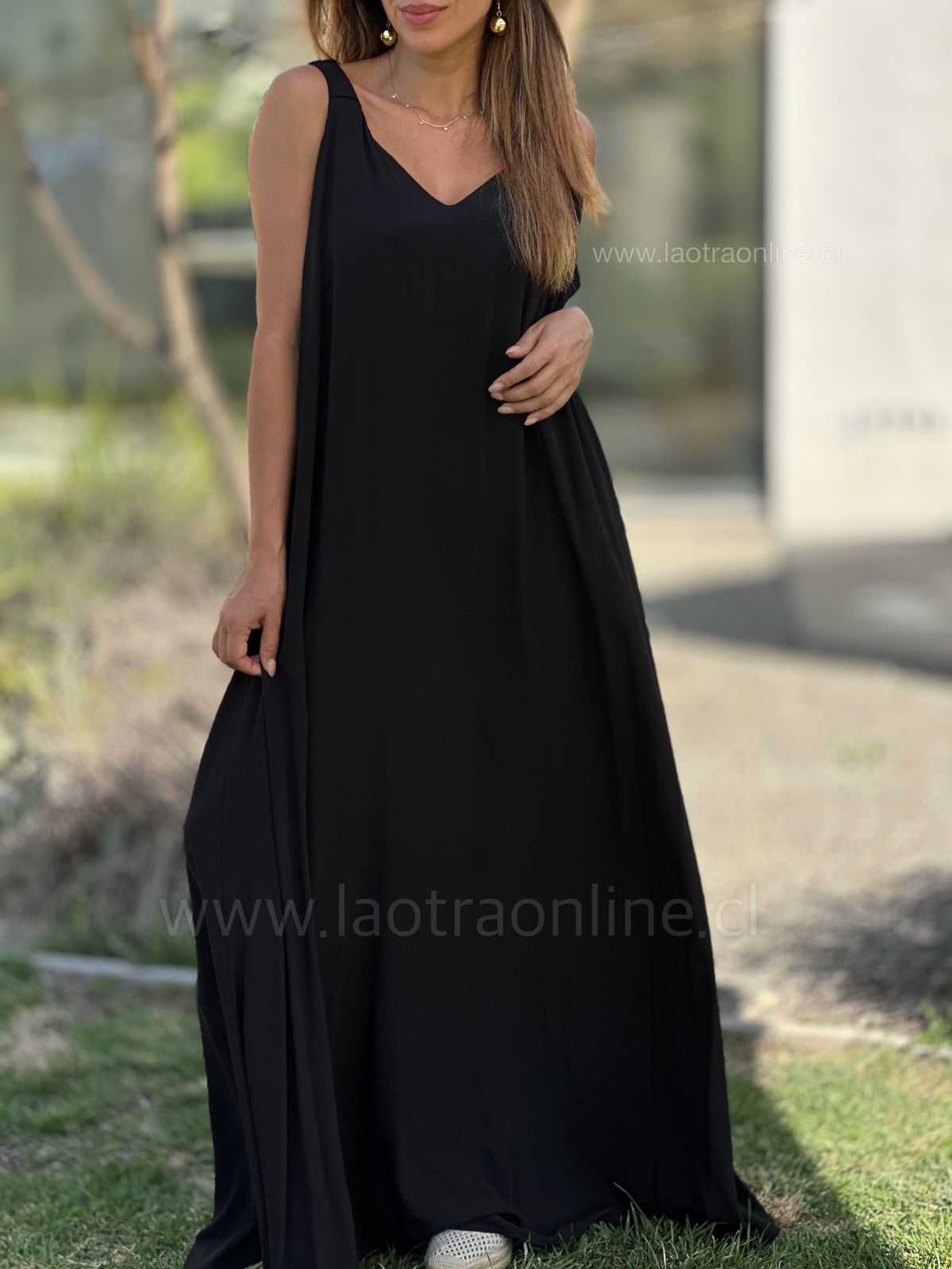 Maxi vestido Playa negro